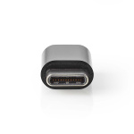 Nedis USB-C™ Sovitin | USB 2.0 | USB-C™ Uros | USB Micro-B naaras | 480 Mbps | Pyöreä | Niklattu | Musta | Laatikko
