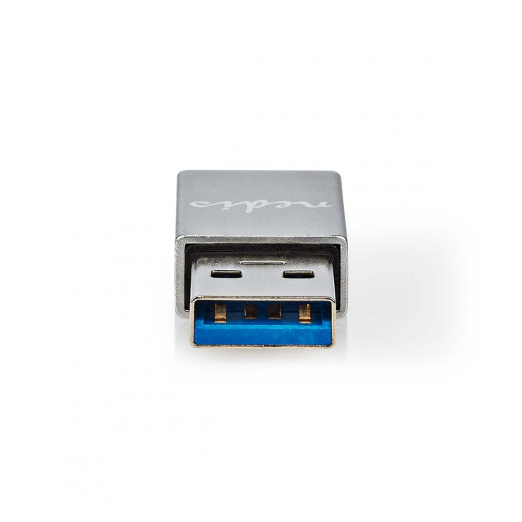Nedis USB-A Sovitin | USB 3.2 Gen 1 | USB-A Uros | USB-C™ Naaras | 5 Gbps | Pyöreä | Niklattu | Musta | Laatikko