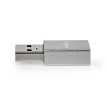 Nedis USB-A Sovitin | USB 3.2 Gen 1 | USB-A Uros | USB-C™ Naaras | 5 Gbps | Pyöreä | Niklattu | Musta | Laatikko
