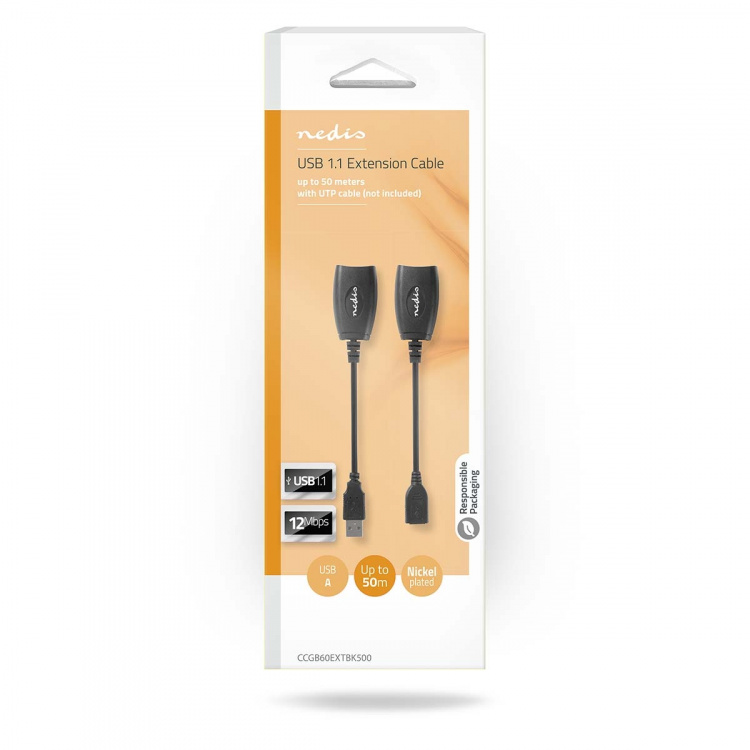 Nedis Aktiivinen USB-kaapeli | USB 1.1 | USB-A Uros | RJ45 Naaras | 12 Mbps | 0.20 m | Pyöreä | Niklattu | PVC | Kupari | Laatikko Nedis Aktiivinen USB-kaapeli | USB 1.1 | USB-A Uros | RJ45 Naaras | 12 Mbps | 0.20 m | Pyöreä | Niklattu | PVC | Kupari | Laatikko