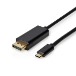 Nedis USB-C™ Sovitin | USB 3.2 Gen 1 | USB-C™ Uros | DisplayPort uros | 4K@60Hz | 2.00 m | Pyöreä | Kullattu | PVC | Musta | Laatikko