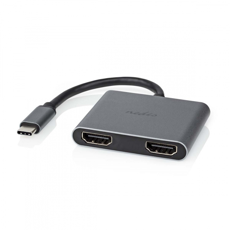 Nedis USB-C™ Sovitin | 2-in-1 | USB 3.2 Gen 1 | USB-C™ Uros | 2x HDMI™ | 4K@30Hz | 0.10 m | Pyöreä | Niklattu | PVC | Musta | Laatikko Nedis USB-C™ Sovitin | 2-in-1 | USB 3.2 Gen 1 | USB-C™ Uros | 2x HDMI™ | 4K@30Hz | 0.10 m | Pyöreä | Niklattu | PVC | Musta | Laatikko
