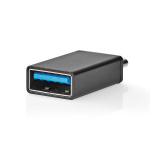 Nedis USB-C™ Sovitin | USB 3.2 Gen 1 | USB-C™ Uros | USB-A Naaras | 5 Gbps | OTG | Pyöreä | Niklattu | Musta | Laatikko Nedis USB-C™ Sovitin | USB 3.2 Gen 1 | USB-C™ Uros | USB-A Naaras | 5 Gbps | OTG | Pyöreä | Niklattu | Musta | Laatikko