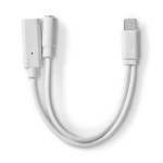 Nedis USB-C™ Sovitin | USB 2.0 | USB-C™ Uros | USB-C™ Naaras / 3.5 mm naaras | 0.10 m | Pyöreä | Niklattu | PVC | Valkoinen | Laatikko Nedis USB-C™ Sovitin | USB 2.0 | USB-C™ Uros | USB-C™ Naaras / 3.5 mm naaras | 0.10 m | Pyöreä | Niklattu | PVC | Valkoinen | Laatikko