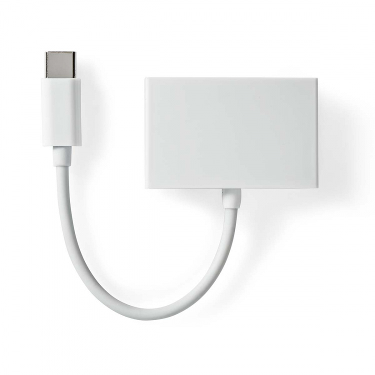Nedis USB-C™ Sovitin | USB 2.0 | USB-C™ Uros | 3.5 mm naaras | 0.10 m | Pyöreä | Niklattu | ABS/PVC | Valkoinen | Laatikko