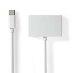 Nedis USB-C™ Sovitin | USB 2.0 | USB-C™ Uros | 3.5 mm naaras | 0.10 m | Pyöreä | Niklattu | ABS/PVC | Valkoinen | Laatikko