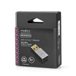 Nedis USB-A Sovitin | USB 3.2 Gen 1 | USB-A Uros | USB-C™ Naaras | 5 Gbps | Pyöreä | Niklattu | Hopea | Laatikko kannella ja ikkunalla