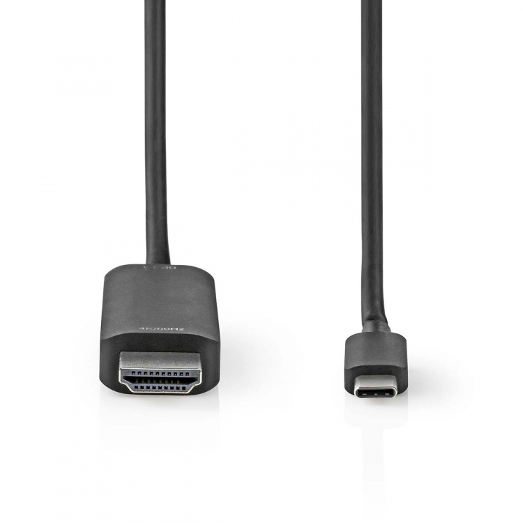 Nedis USB-C™ Sovitin | USB 3.2 Gen 1 | USB-C™ Uros | HDMI™ liitin | 4K@60Hz | 2.00 m | Pyöreä | Niklattu | PVC | Musta | Label Nedis USB-C™ Sovitin | USB 3.2 Gen 1 | USB-C™ Uros | HDMI™ liitin | 4K@60Hz | 2.00 m | Pyöreä | Niklattu | PVC | Musta | Label