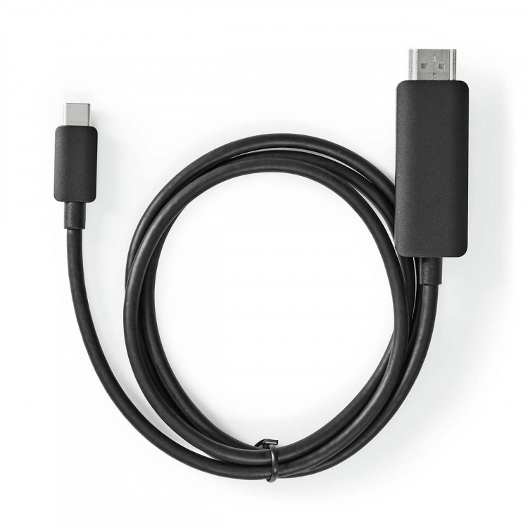 Nedis USB-C™ Sovitin | USB 3.2 Gen 1 | USB-C™ Uros | HDMI™ liitin | 4K@60Hz | 2.00 m | Pyöreä | Niklattu | PVC | Musta | Label Nedis USB-C™ Sovitin | USB 3.2 Gen 1 | USB-C™ Uros | HDMI™ liitin | 4K@60Hz | 2.00 m | Pyöreä | Niklattu | PVC | Musta | Label
