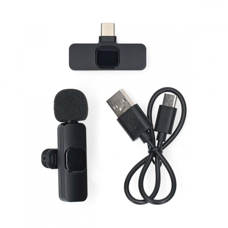 Nedis Mikrofoni | Käyttötarkoitus: Älypuhelin / Kannettava / Tabletti | Langaton / USB Type-C™ | USB-C™ Female | On/off-kytkin