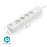 Nedis SmartLife Jatkojohto | 2x USB-A / 2x USB-C™ / 4x plug with earth contact (CEE 7/3) | 16 A | 3680 W | 2.00 m | 0 - 55 °C | Android™ / IOS | Valkoinen Nedis SmartLife Jatkojohto | 2x USB-A / 2x USB-C™ / 4x plug with earth contact (CEE 7/3) | 16 A | 3680 W | 2.00 m | 0 - 55 °C | Android™ / IOS | Valkoinen