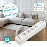 Nedis SmartLife Jatkojohto | 2x USB-A / 2x USB-C™ / 4x plug with earth contact (CEE 7/3) | 16 A | 3680 W | 2.00 m | 0 - 55 °C | Android™ / IOS | Valkoinen Nedis SmartLife Jatkojohto | 2x USB-A / 2x USB-C™ / 4x plug with earth contact (CEE 7/3) | 16 A | 3680 W | 2.00 m | 0 - 55 °C | Android™ / IOS | Valkoinen