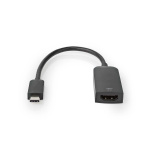 Nedis USB-C™ Sovitin | USB 3.2 Gen 1 | USB-C™ Uros | HDMI™ Ulostulo | 4K@60Hz | 0.20 m | Pyöreä | Niklattu | PVC | Musta | Laatikko
