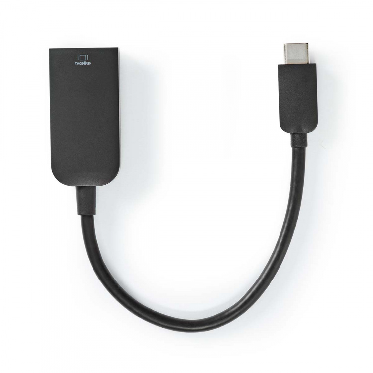 Nedis USB-C™ Sovitin | USB 3.2 Gen 1 | USB-C™ Uros | HDMI™ Ulostulo | 4K@60Hz | 0.20 m | Pyöreä | Niklattu | PVC | Musta | Laatikko