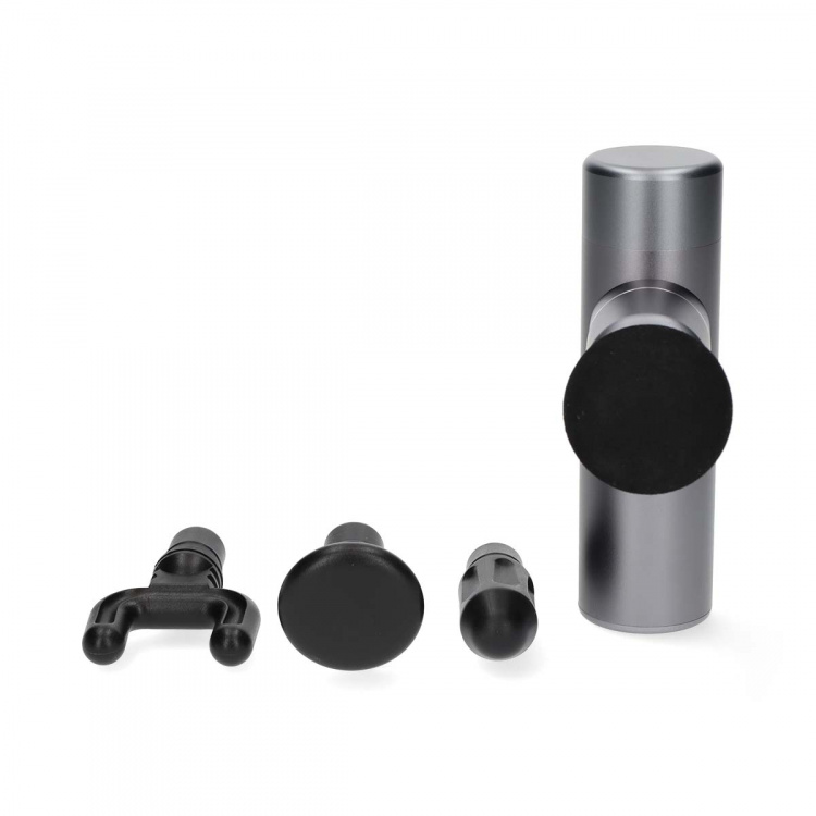 Nedis SmartLife Urheiluhierontapistooli | Akkukäyttöinen | Ladattava | 5 Hierontatilaa | Kartiomainen pää / Kiristysnyörilaukku / Litteä pää / Pallomainen pää / U-muotoinen pää | Tummanharmaa