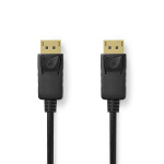 Nedis DisplayPort kaapeli | DisplayPort uros | DisplayPort uros | 8K@60Hz | Kullattu | 2.00 m | Pyöreä | PVC | Musta | Laatikko