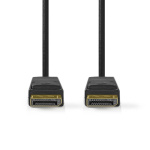 Nedis DisplayPort kaapeli | DisplayPort uros | DisplayPort uros | 8K@60Hz | Kullattu | 2.00 m | Pyöreä | PVC | Musta | Laatikko
