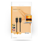 Nedis DisplayPort kaapeli | DisplayPort uros | DisplayPort uros | 8K@60Hz | Kullattu | 2.00 m | Pyöreä | PVC | Musta | Laatikko