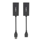 Nedis USB Extender | USB 2.0 | 1x USB-A Uros | 1x RJ45 Female | 1x USB-A Naaras | 1x RJ45 Female | 50 m | 480 Mbps | Niklattu | Pyöreä | PVC | Musta | Laatikko Nedis USB Extender | USB 2.0 | 1x USB-A Uros | 1x RJ45 Female | 1x USB-A Naaras | 1x RJ45 Female | 50 m | 480 Mbps | Niklattu | Pyöreä | PVC | Musta | Laatikko