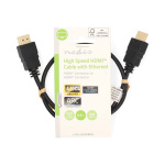 Nedis High Speed ​​HDMI ™ Kaapeli Ethernet | HDMI™ liitin | HDMI™ liitin | 4K@30Hz | ARC | 10.2 Gbps | 0.50 m | Pyöreä | PVC | Musta | Label