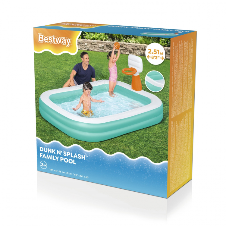 Bestway Familjepool Dunk n Splash 251 x 168 x 102cm Bestway Familjepool Dunk n Splash 251 x 168 x 102cm