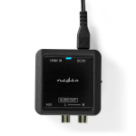 Nedis Digitaalinen Audiomuunnin | Yksisuuntainen | Audio- / video- / datayhteyksien syöttö: HDMI™ Input | Audio- / video- / datayhteyksien ulostulo: 1x 3.5 mm / 2x (2x RCA Female) | Automaattinen | Antrasiitti