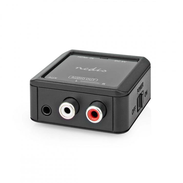 Nedis Digitaalinen Audiomuunnin | Yksisuuntainen | Audio- / video- / datayhteyksien syöttö: HDMI™ Input | Audio- / video- / datayhteyksien ulostulo: 1x 3.5 mm / 2x (2x RCA Female) | Automaattinen | Antrasiitti