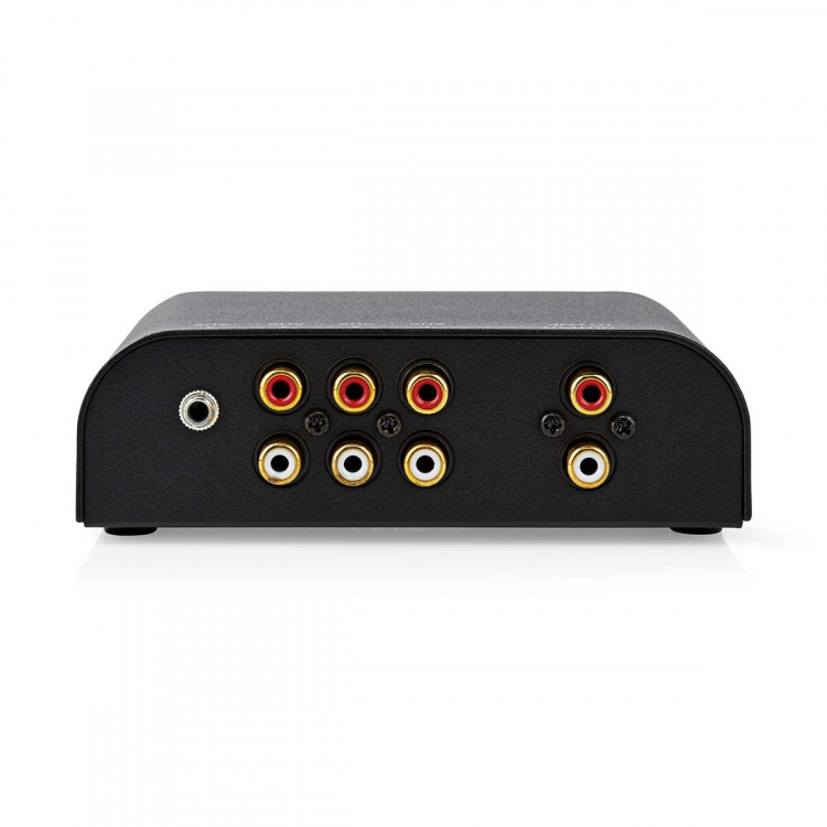 Nedis Analoginen audiokytkin | 4-Porttinen port(s) | Audio- / video- / datayhteyksien syöttö: 1x 3.5 mm Audio Input / 3x (2x RCA Female) | Audio- / video- / datayhteyksien ulostulo: 1x (2x RCA Female) | Ohjekirja | Metalli | Antrasiitti