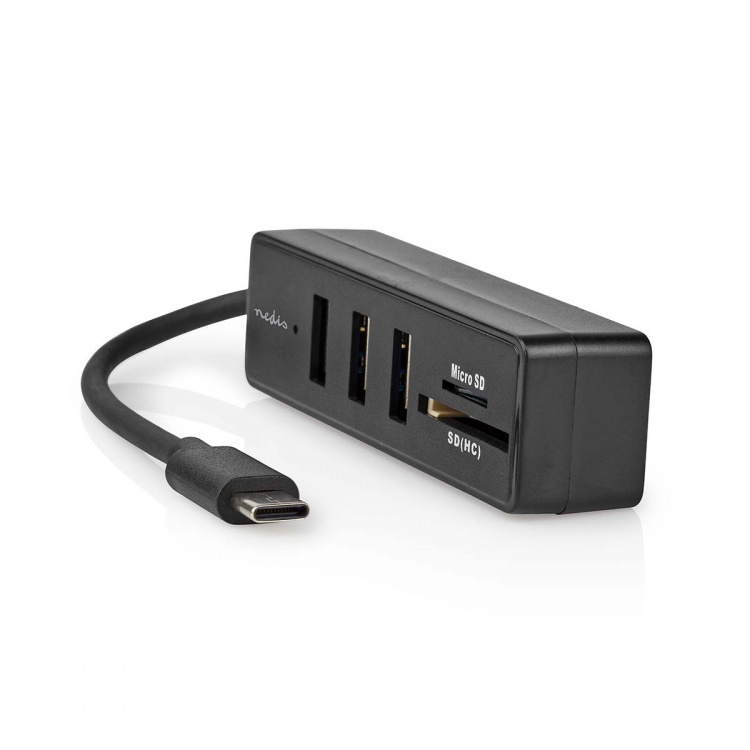 Nedis USB-keskitin | 1x USB-C™ | 3x USB A Female | 5-Porttinen port(s) | USB 3.2 Gen 1 | USB Virta | 5 Gbps | SD & MicroSD