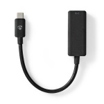 Nedis USB-verkkosovitin | USB 3.2 Gen 1 | 2.5 Gbps | USB-C™ Uros | RJ45 Naaras | 0.20 m | Pyöreä | Niklattu | Tinattu Kupari | Musta | Laatikko