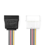Nedis Sisäinen Virtakaapeli | Molex uros | SATA 15-Pin naaras | Kullattu | 0.15 m | Pyöreä | PVC | Monivärinen | Laatikko