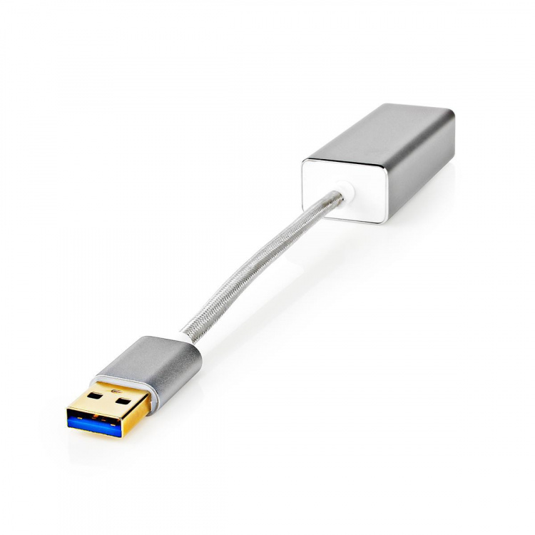 Nedis USB-verkkosovitin | USB 3.2 Gen 1 | 1 Gbps | USB-A Uros | RJ45 Naaras | 0.20 m | Pyöreä | Kullattu | Puhdas kupari | Hopea | Laatikko kannella ja ikkunalla Nedis USB-verkkosovitin | USB 3.2 Gen 1 | 1 Gbps | USB-A Uros | RJ45 Naaras | 0.20 m | Pyöreä | Kullattu | Puhdas kupari | Hopea | Laatikko kannella ja ikkunalla