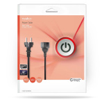 Nedis Sähköjohto | Suko Uros | Suko Naaras | Suora | Suora | Niklattu | 5.00 m | Pyöreä | PVC | Musta | Laatikko