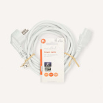Nedis Sähköjohto | Suko Uros | IEC-320-C13 | Kulma | Suora | Niklattu | 3.00 m | Pyöreä | PVC | Valkoinen | Label