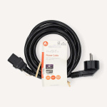 Nedis Sähköjohto | Suko Uros | IEC-320-C13 | Kulma | Suora | Niklattu | 3.00 m | Pyöreä | PVC | Musta | Label