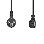 Nedis Sähköjohto | Suko Uros | IEC-320-C13 | Kulma | Kulma | Niklattu | 5.00 m | Pyöreä | PVC | Musta | Label
