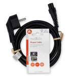 Nedis Sähköjohto | Suko Uros | IEC-320-C5 | Kulma | Suora | Niklattu | 2.00 m | Pyöreä | PVC | Musta | Label