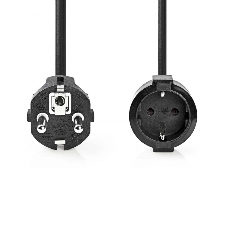 Nedis Sähköjohto | Suko Uros | Suko Naaras | Suora | Suora | Niklattu | 5.00 m | Pyöreä | PVC | Musta | Label Nedis Sähköjohto | Suko Uros | Suko Naaras | Suora | Suora | Niklattu | 5.00 m | Pyöreä | PVC | Musta | Label