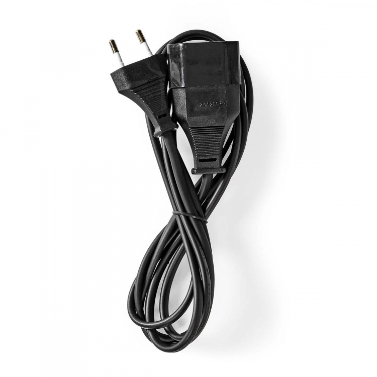 Nedis Power Extension Cable | EUR male | EUR Female| 5.0 m | Round | Black | Envelope
