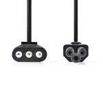 Nedis Sähköjohto | Italia uros | IEC-320-C5 | Suora | Suora | Niklattu | 2.00 m | Pyöreä | PVC | Musta | Label