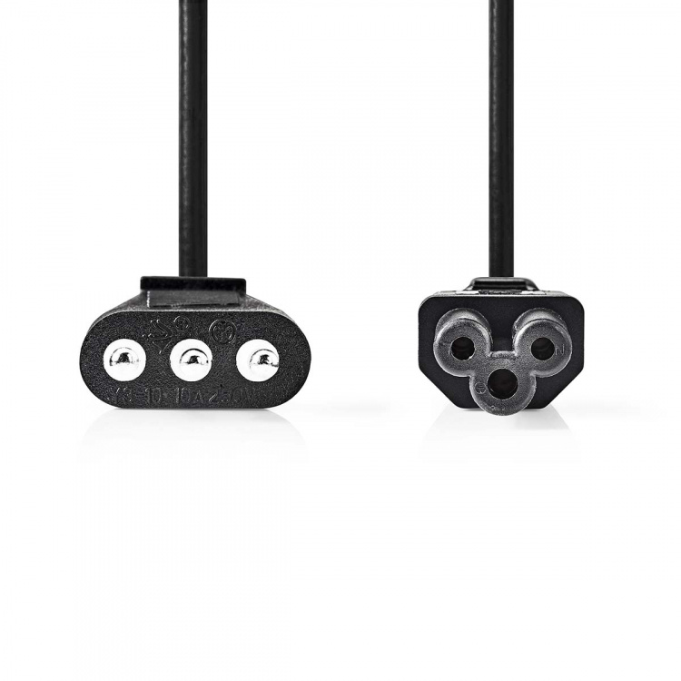 Nedis Sähköjohto | Italia uros | IEC-320-C5 | Suora | Suora | Niklattu | 2.00 m | Pyöreä | PVC | Musta | Label