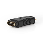 Nedis HDMI™ -sovitin | HDMI™ Mini | HDMI™ Ulostulo | Kullattu | Suora | ABS-Muovi | Musta | 1 kpl | Blister Nedis HDMI™ -sovitin | HDMI™ Mini | HDMI™ Ulostulo | Kullattu | Suora | ABS-Muovi | Musta | 1 kpl | Blister