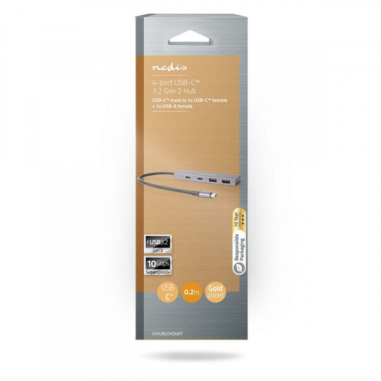 Nedis USB-keskitin | 1x USB-C™ 3.2 Gen 2 Male | 2x USB-A 3.2 Gen 2 Female / 2x USB-C™ 3.2 Gen 2 Female | 4-Porttinen port(s) | USB 3.2 Gen 2 | USB Virta | 10 Gbps Nedis USB-keskitin | 1x USB-C™ 3.2 Gen 2 Male | 2x USB-A 3.2 Gen 2 Female / 2x USB-C™ 3.2 Gen 2 Female | 4-Porttinen port(s) | USB 3.2 Gen 2 | USB Virta | 10 Gbps