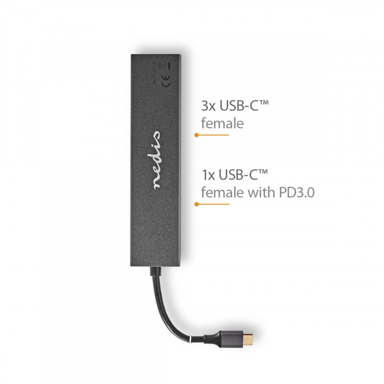 Nedis USB-keskitin | 1x USB-C™ 3.2 Gen 2 Male | USB-C™ 3.2 Gen 2 Female with PD 3.0 / 3x USB-C™ 3.2 Gen 2 Female | 4-Porttinen port(s) | USB 3.2 Gen 2 | USB Virta | 10 Gbps Nedis USB-keskitin | 1x USB-C™ 3.2 Gen 2 Male | USB-C™ 3.2 Gen 2 Female with PD 3.0 / 3x USB-C™ 3.2 Gen 2 Female | 4-Porttinen port(s) | USB 3.2 Gen 2 | USB Virta | 10 Gbps