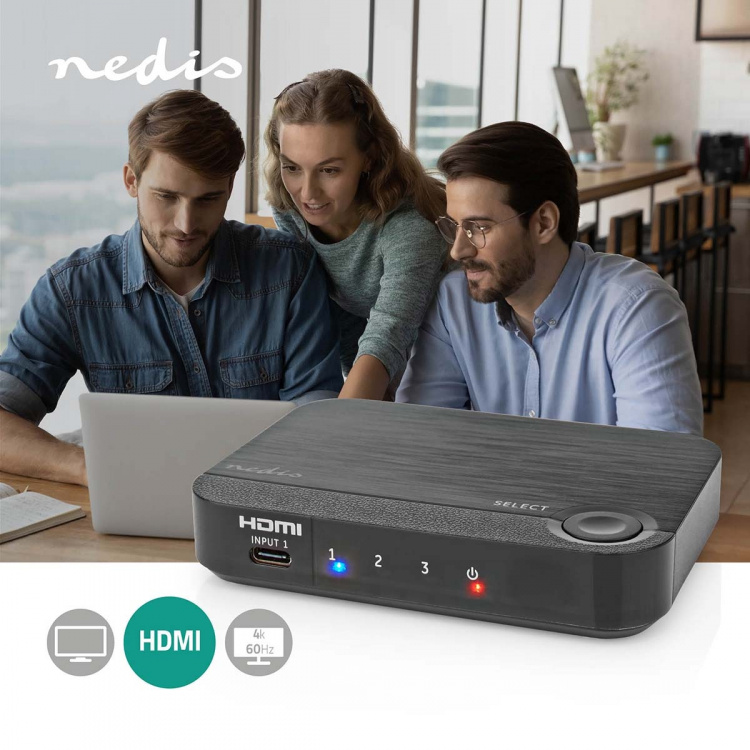 Nedis HDMI ™ Muunnin | 1x USB-C™ / 2x HDMI™ Input | 1x HDMI™ Output | Yksisuuntainen | 4K@60Hz | 18 Gbps | ABS-Muovi | Antrasiitti Nedis HDMI ™ Muunnin | 1x USB-C™ / 2x HDMI™ Input | 1x HDMI™ Output | Yksisuuntainen | 4K@60Hz | 18 Gbps | ABS-Muovi | Antrasiitti