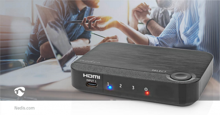 Nedis HDMI ™ Muunnin | 1x USB-C™ / 2x HDMI™ Input | 1x HDMI™ Output | Yksisuuntainen | 4K@60Hz | 18 Gbps | ABS-Muovi | Antrasiitti Nedis HDMI ™ Muunnin | 1x USB-C™ / 2x HDMI™ Input | 1x HDMI™ Output | Yksisuuntainen | 4K@60Hz | 18 Gbps | ABS-Muovi | Antrasiitti