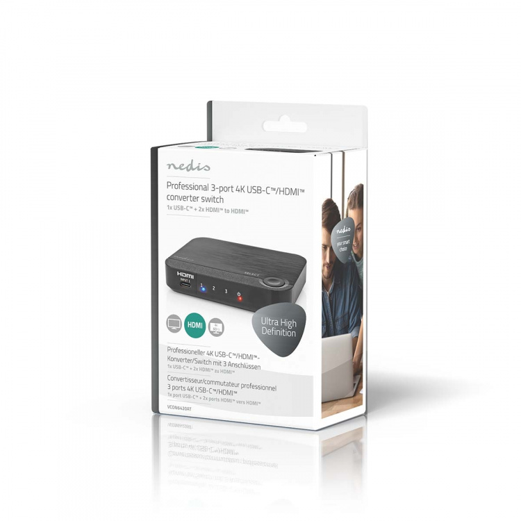 Nedis HDMI ™ Muunnin | 1x USB-C™ / 2x HDMI™ Input | 1x HDMI™ Output | Yksisuuntainen | 4K@60Hz | 18 Gbps | ABS-Muovi | Antrasiitti Nedis HDMI ™ Muunnin | 1x USB-C™ / 2x HDMI™ Input | 1x HDMI™ Output | Yksisuuntainen | 4K@60Hz | 18 Gbps | ABS-Muovi | Antrasiitti