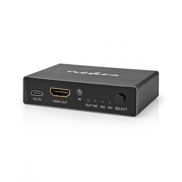 Nedis HDMI ™ Kytkin | 3-Porttinen port(s) | 3x HDMI™ Input | 1x HDMI™ Output | 8K@60Hz | 45 Gbps | Kauko-ohjattu | Alumiini | Antrasiitti Nedis HDMI ™ Kytkin | 3-Porttinen port(s) | 3x HDMI™ Input | 1x HDMI™ Output | 8K@60Hz | 45 Gbps | Kauko-ohjattu | Alumiini | Antrasiitti