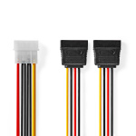 Nedis Sisäinen Virtakaapeli | Molex uros | 2x SATA 15-Pin naaras | Kullattu | 0.15 m | Pyöreä | PVC | Monivärinen | Laatikko Nedis Sisäinen Virtakaapeli | Molex uros | 2x SATA 15-Pin naaras | Kullattu | 0.15 m | Pyöreä | PVC | Monivärinen | Laatikko