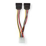 Nedis Sisäinen Virtakaapeli | Molex uros | 2x SATA 15-Pin naaras | Kullattu | 0.15 m | Pyöreä | PVC | Monivärinen | Laatikko Nedis Sisäinen Virtakaapeli | Molex uros | 2x SATA 15-Pin naaras | Kullattu | 0.15 m | Pyöreä | PVC | Monivärinen | Laatikko